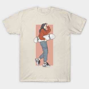 Girl And Skateboard T-Shirt